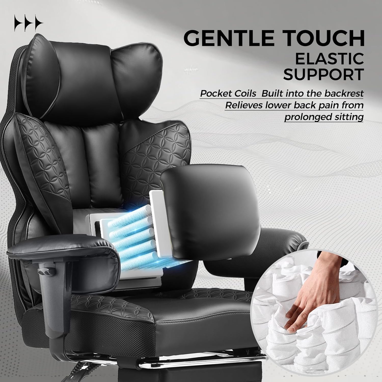AUCT 12362 - $180 COMHOMA Big and Tall Office Chair Heavy Duty Wide Ergon - Image 4