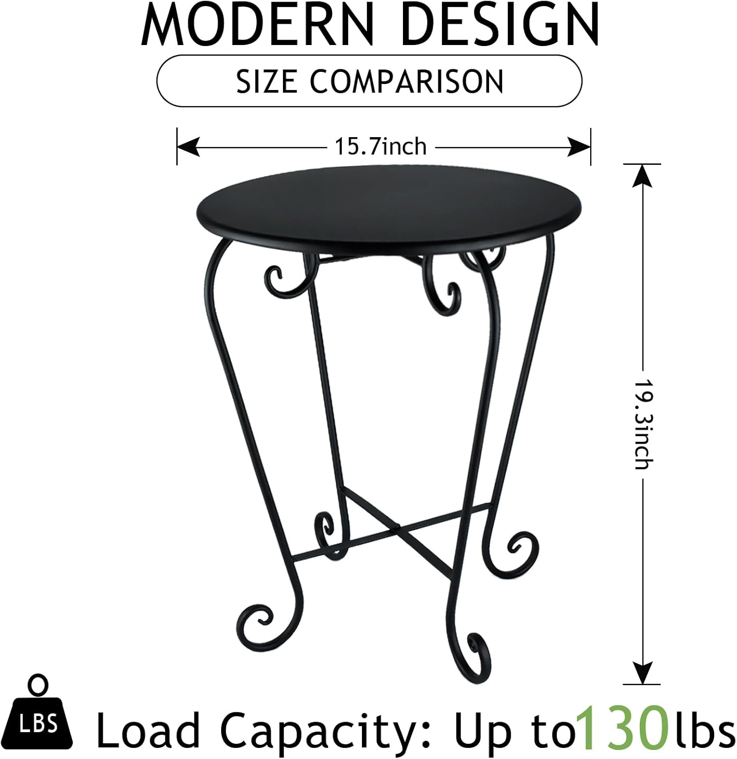 AUCT 13338 - Small Patio Side Table,Round Metal Side Table,Weather Resist - Image 3