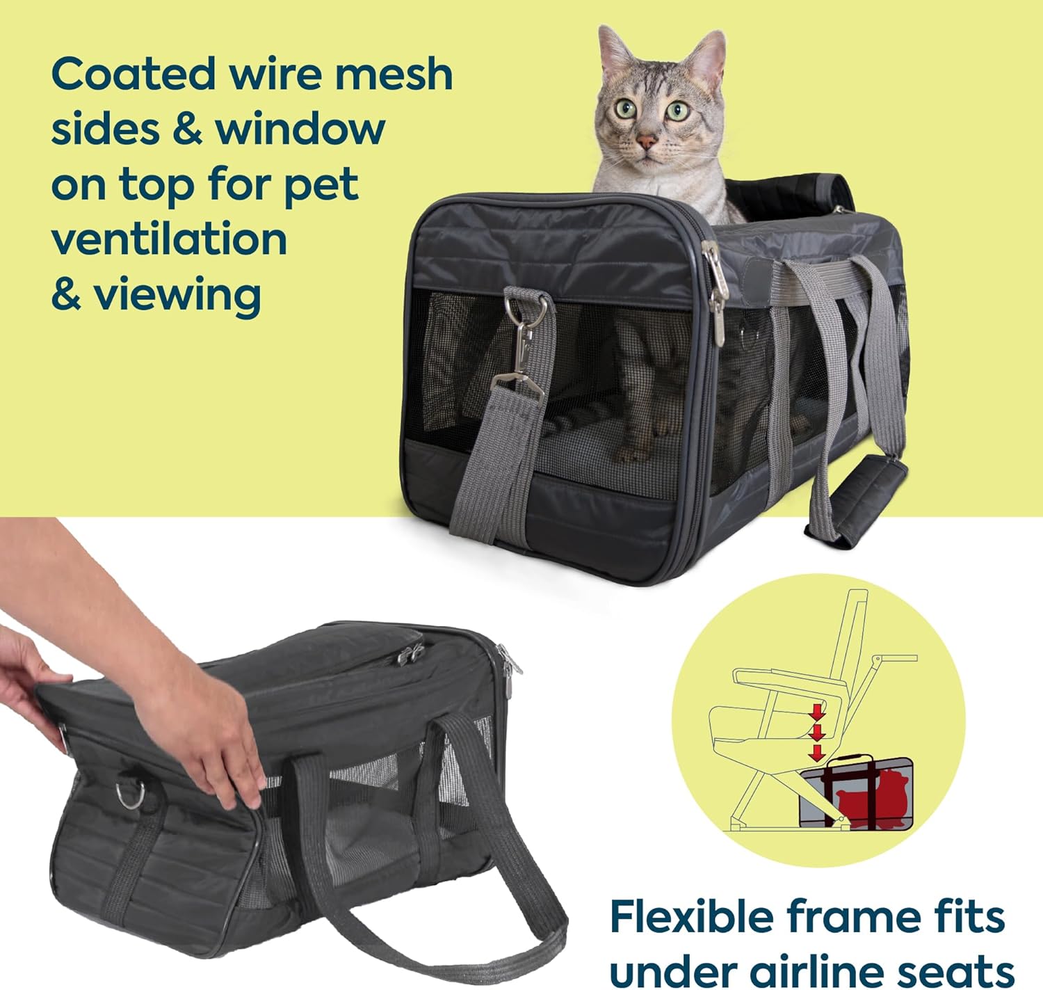 AUCT 13233 - $70 Sherpa Pet Carrier Airline Approved with Spring Wire Fra - Image 2