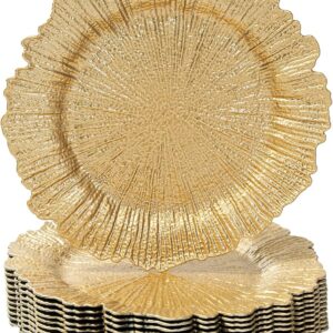 AUCT 13375 - $53 MAONAME Gold Charger Plates Set of 12, Reef Plate Charge