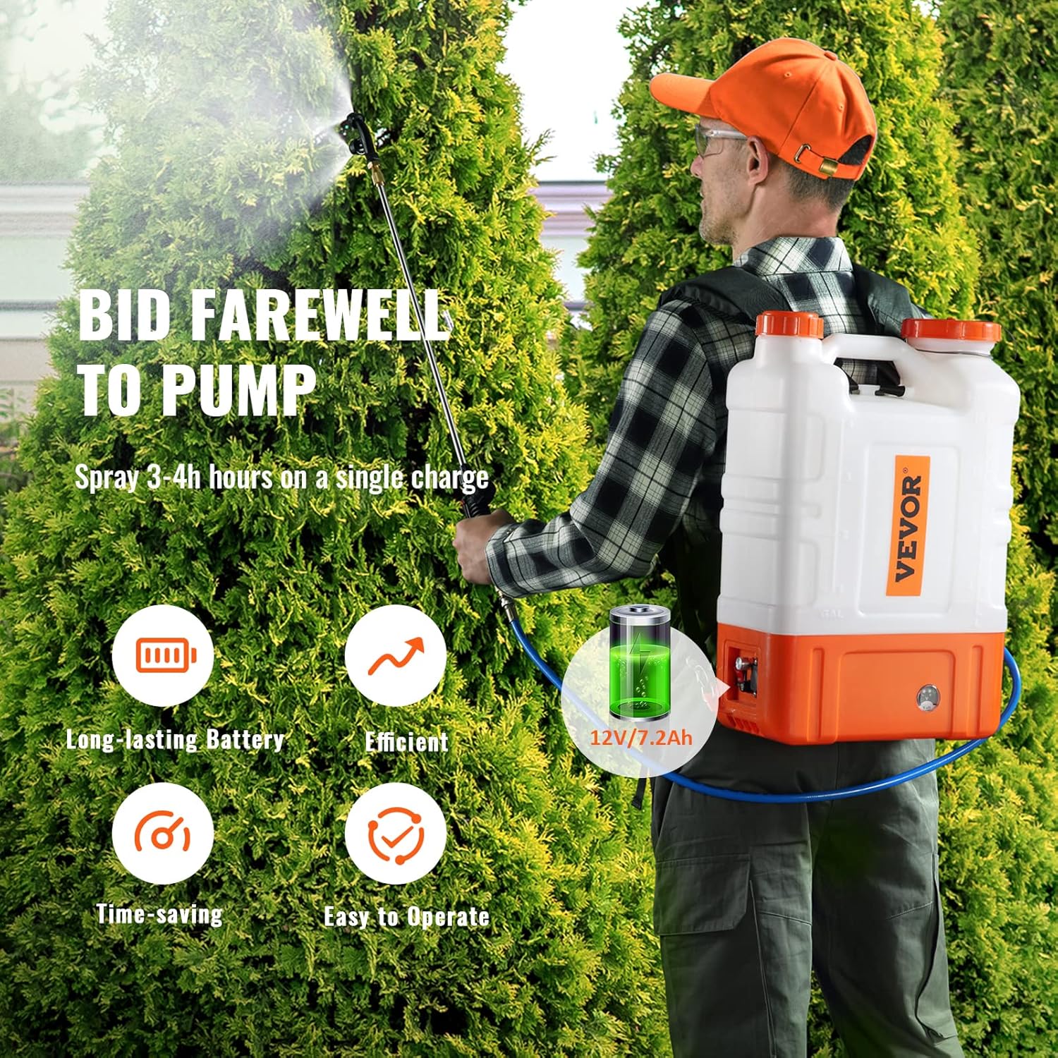 AUCT 14279 - $148 VEVOR 4 Gallon Battery Powered Backpack Sprayer with Wh - Image 3