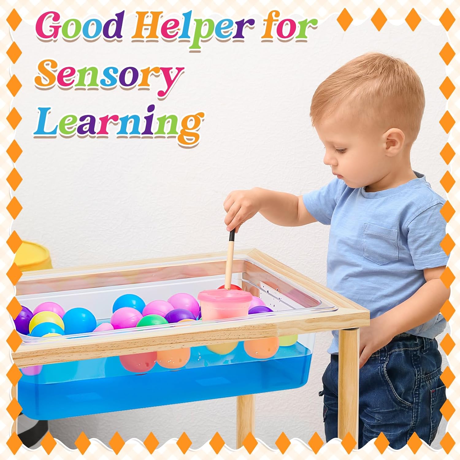 AUCT 13941 - $99 Uiifan 2 Sets Wood Sensory Sand Water Table 20 Inch High - Image 2