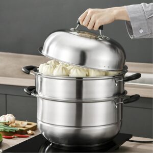 AUCT 13284 - MANO Steamer Pot for Cooking 11 inch Steam Pots with Lid 2-t