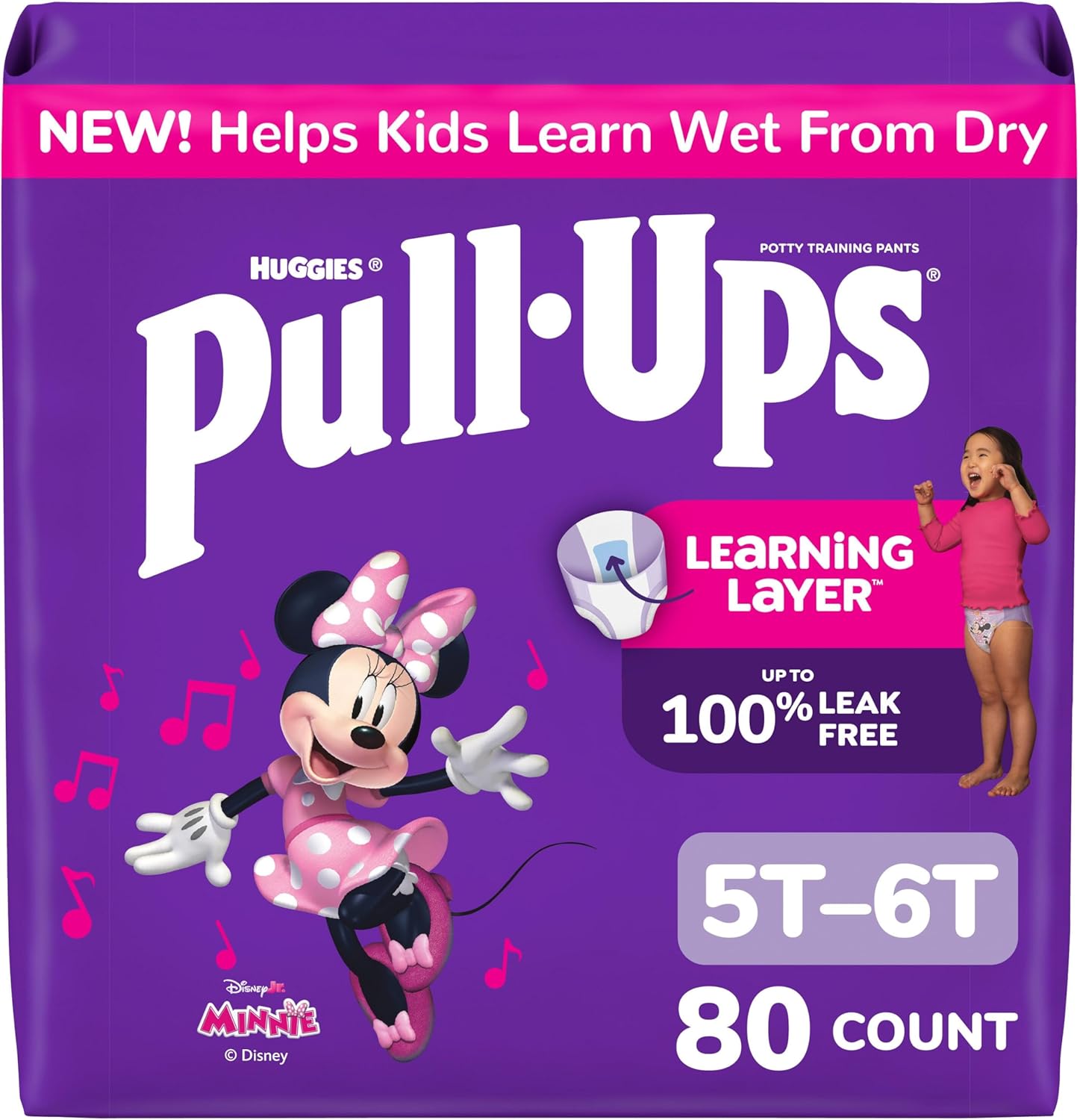 AUCT 13435 - Pull-Ups Girls' Potty Training Pants, Size 5T-6T Training Un