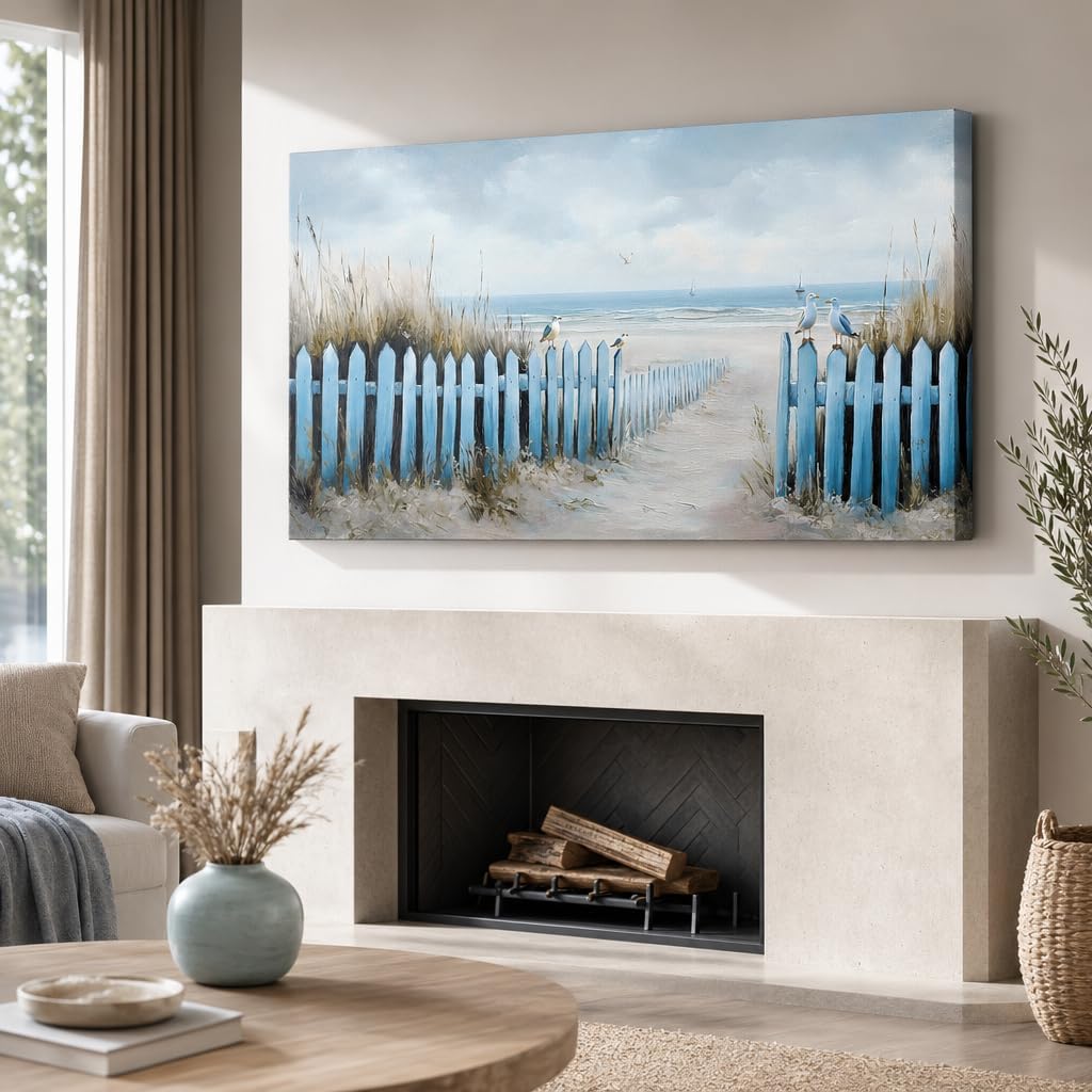 AUCT 12673 - $126 Wall Art for Living Room Large Beach Oil Painting Ocean - Image 3
