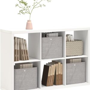 AUCT 12418 - $110 CTESNE 2026 Wooden Thick Frame 6 Cube Storage Organizer