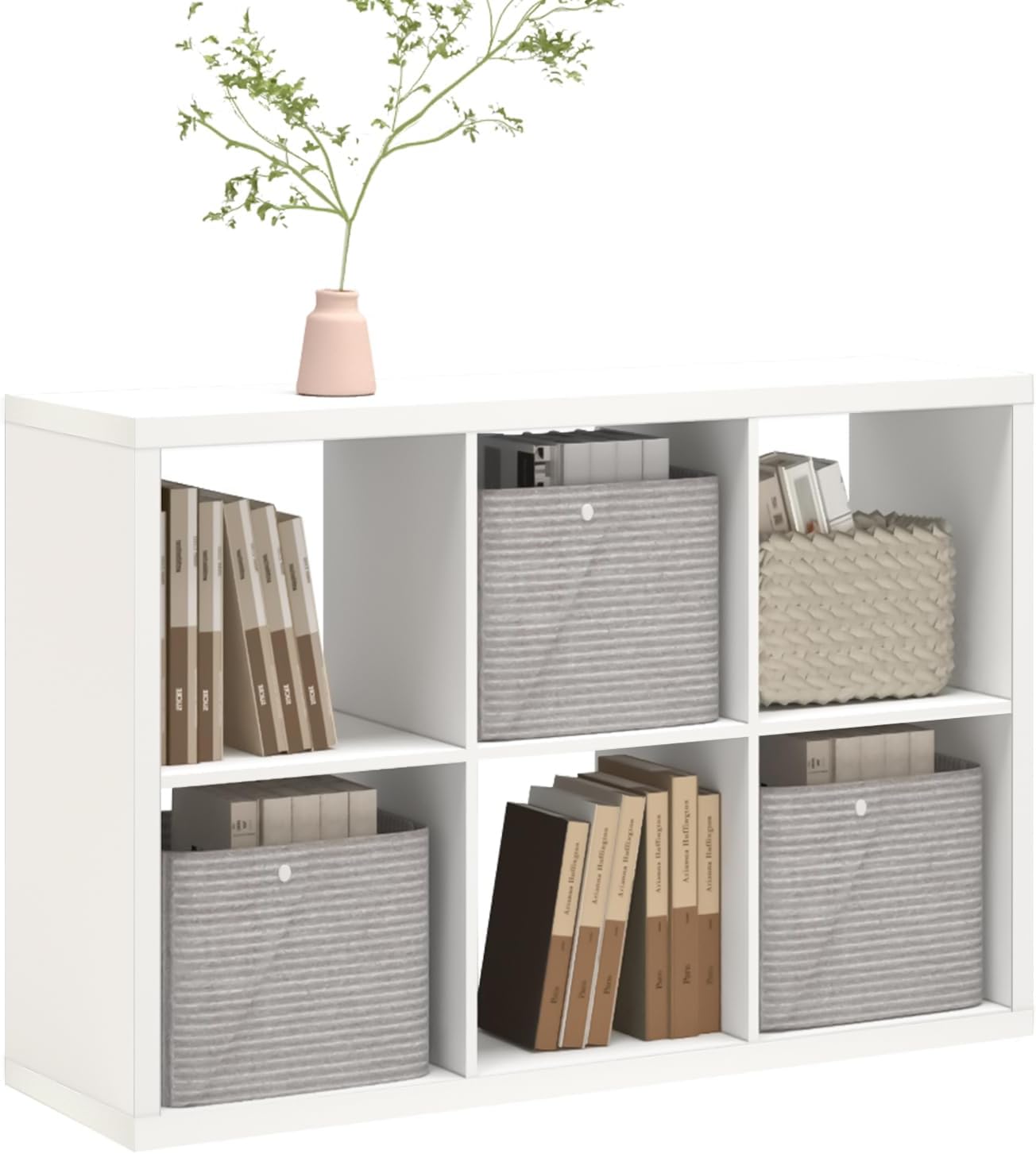 AUCT 12418 - $110 CTESNE 2026 Wooden Thick Frame 6 Cube Storage Organizer