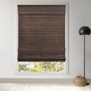AUCT 12067 - $58 LazBlinds Cordless Bamboo Roman Shades, Privacy Blinds f