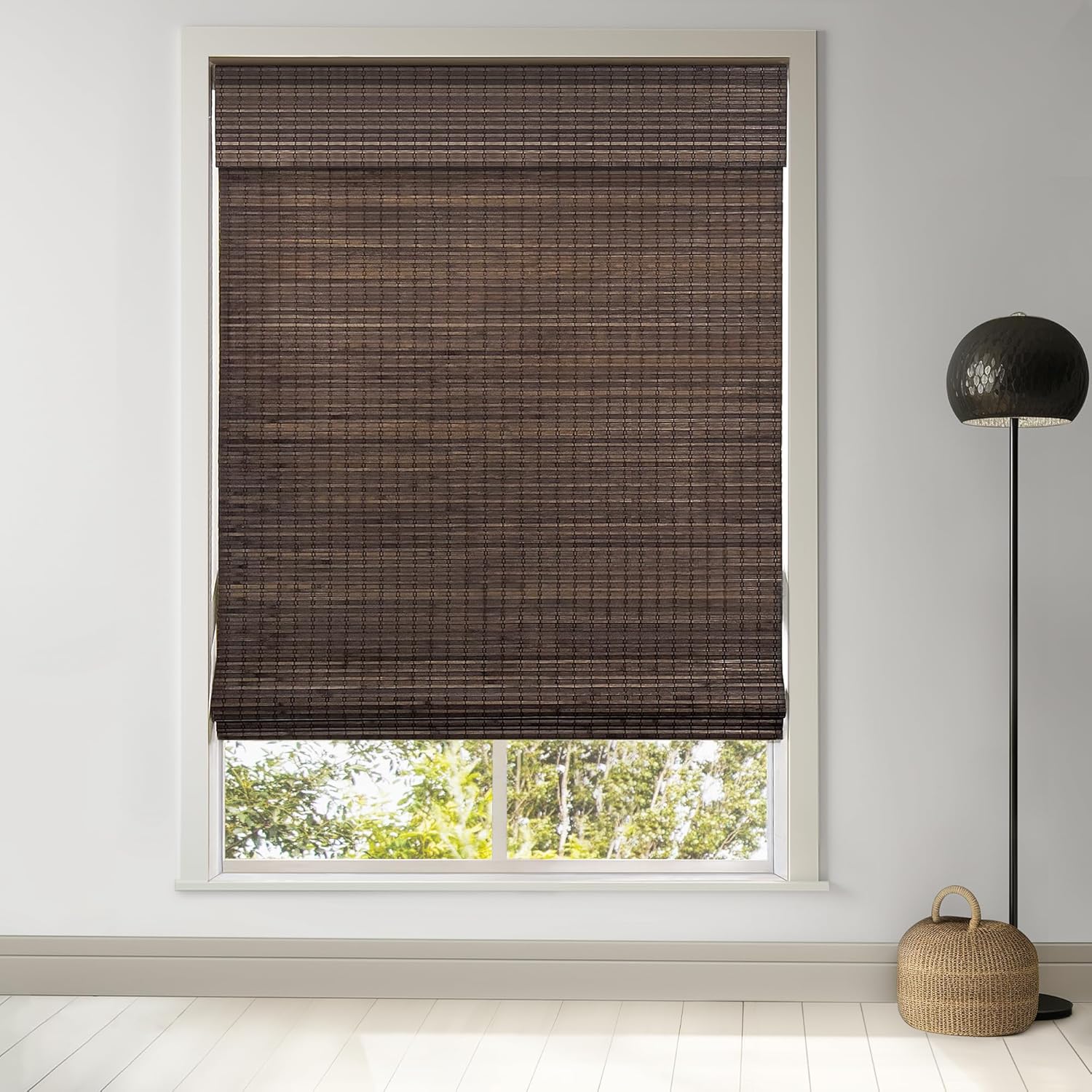 AUCT 12067 - $58 LazBlinds Cordless Bamboo Roman Shades, Privacy Blinds f