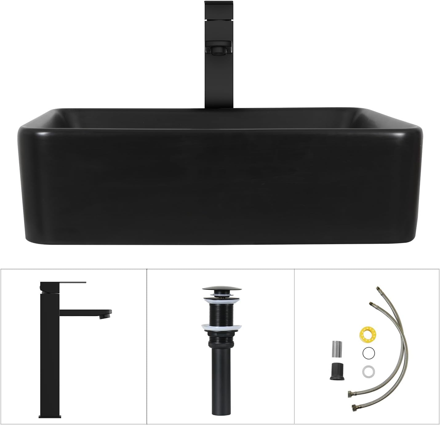AUCT 14317 - $105 Ceramic Bathroom Sink, Black 19" x 15" Above Counter Po - Image 4