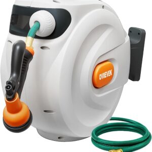 AUCT 13436 - Retractable Garden Hose Reel,1/2 Inch x 100ft Wall Mounted H