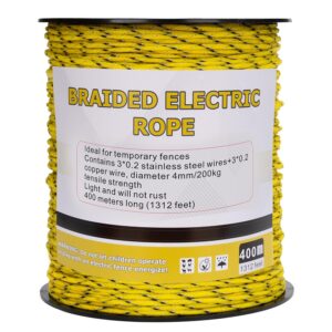 AUCT 13541 - $65 Electric Fence Wire, Braided Polyrope 1312 Feet, 4mm Dia