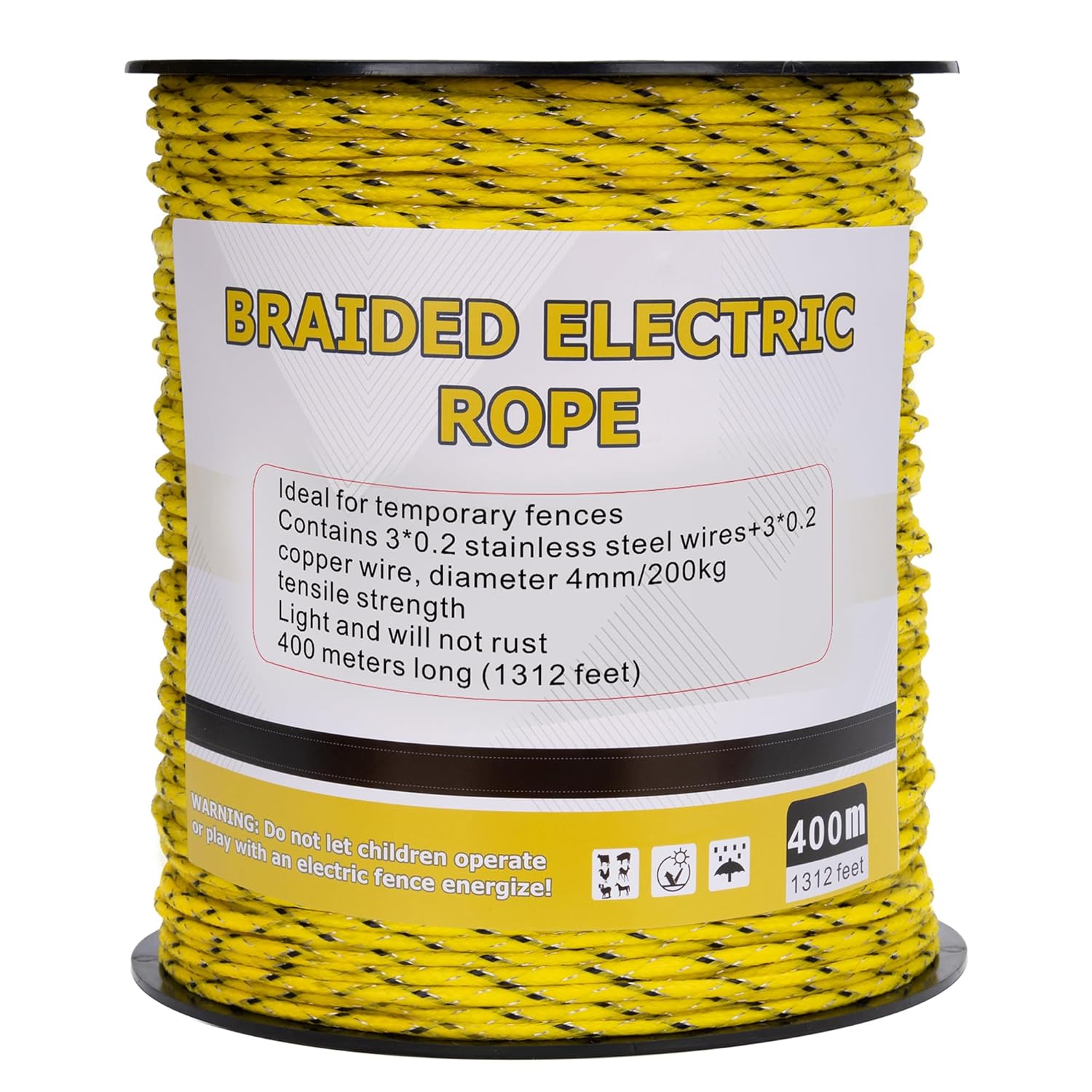 AUCT 13541 - $65 Electric Fence Wire, Braided Polyrope 1312 Feet, 4mm Dia
