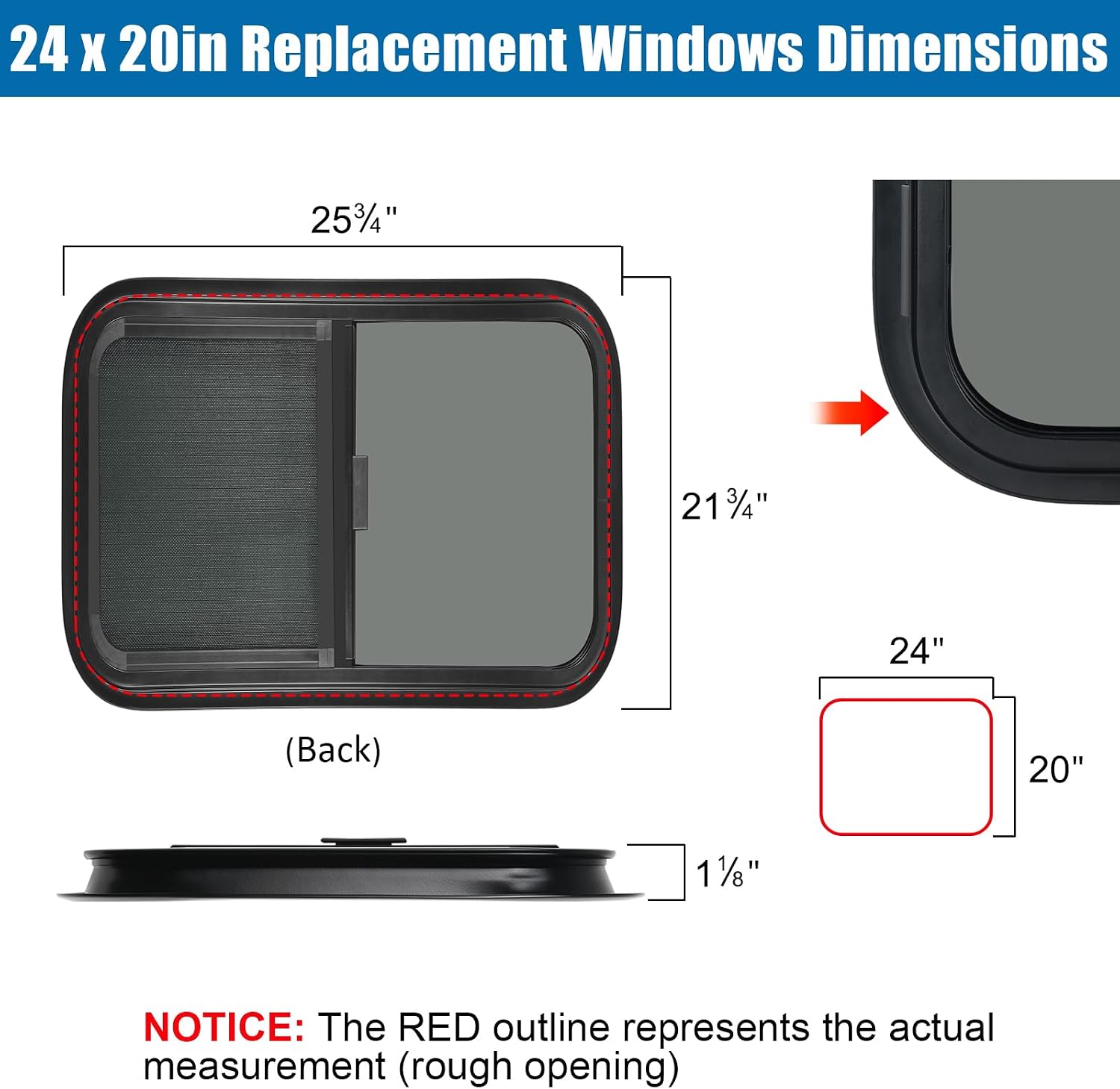 AUCT 14212 - $173 2 Pack Horizontal RV Windows, 24" W x 20" H Tinted Slid - Image 2