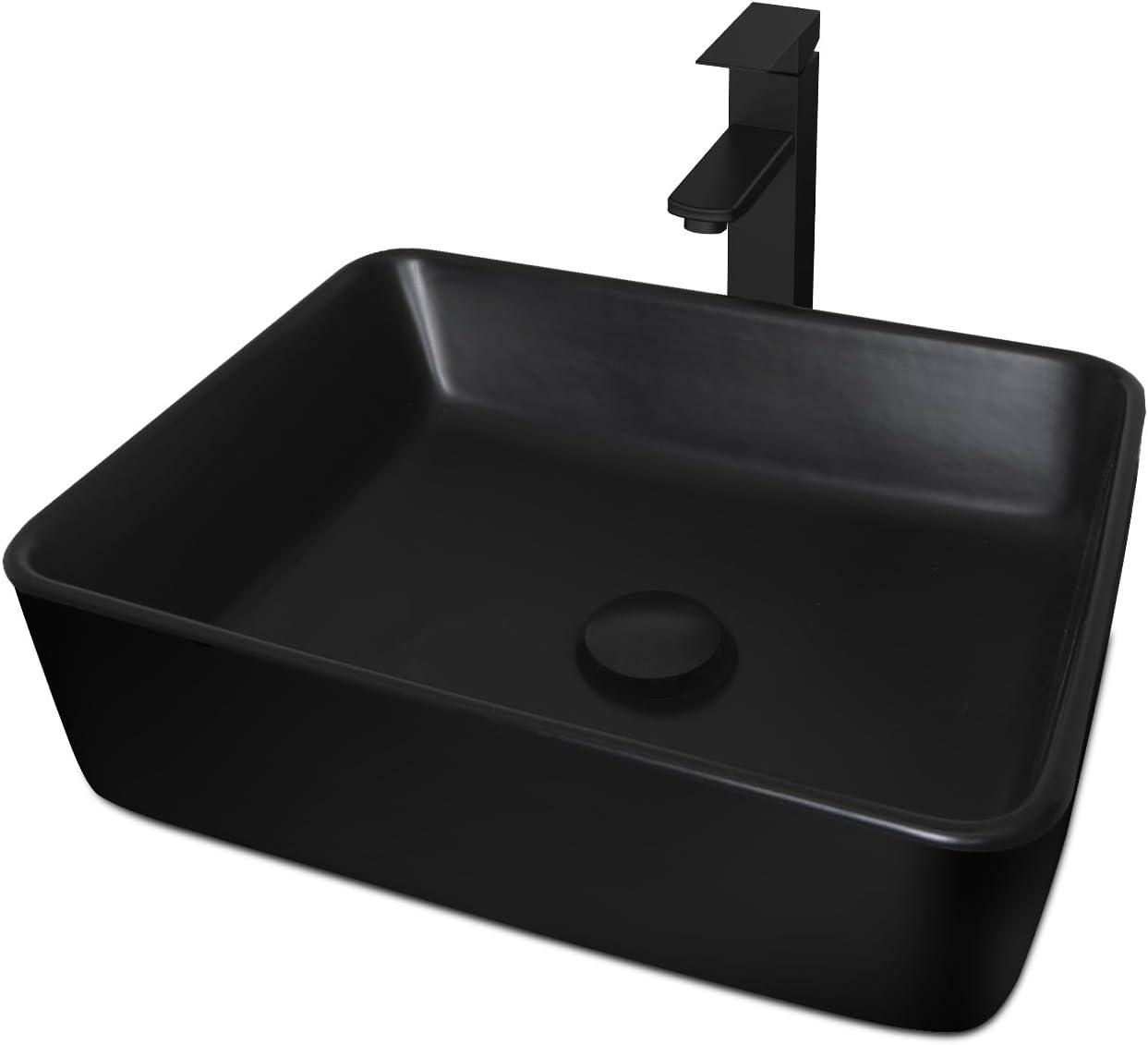 AUCT 14317 - $105 Ceramic Bathroom Sink, Black 19" x 15" Above Counter Po