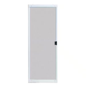 AUCT 14389m - 30 in. x 80 in. Adjustable Fit White Metal Sliding Patio Scr