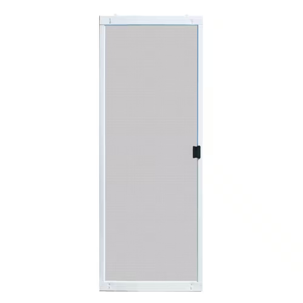 AUCT 14389m - 30 in. x 80 in. Adjustable Fit White Metal Sliding Patio Scr