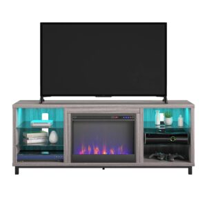 AUCT 12020 - $547 Ameriwood Home 64.75-in W Light Walnut TV Stand with Fa