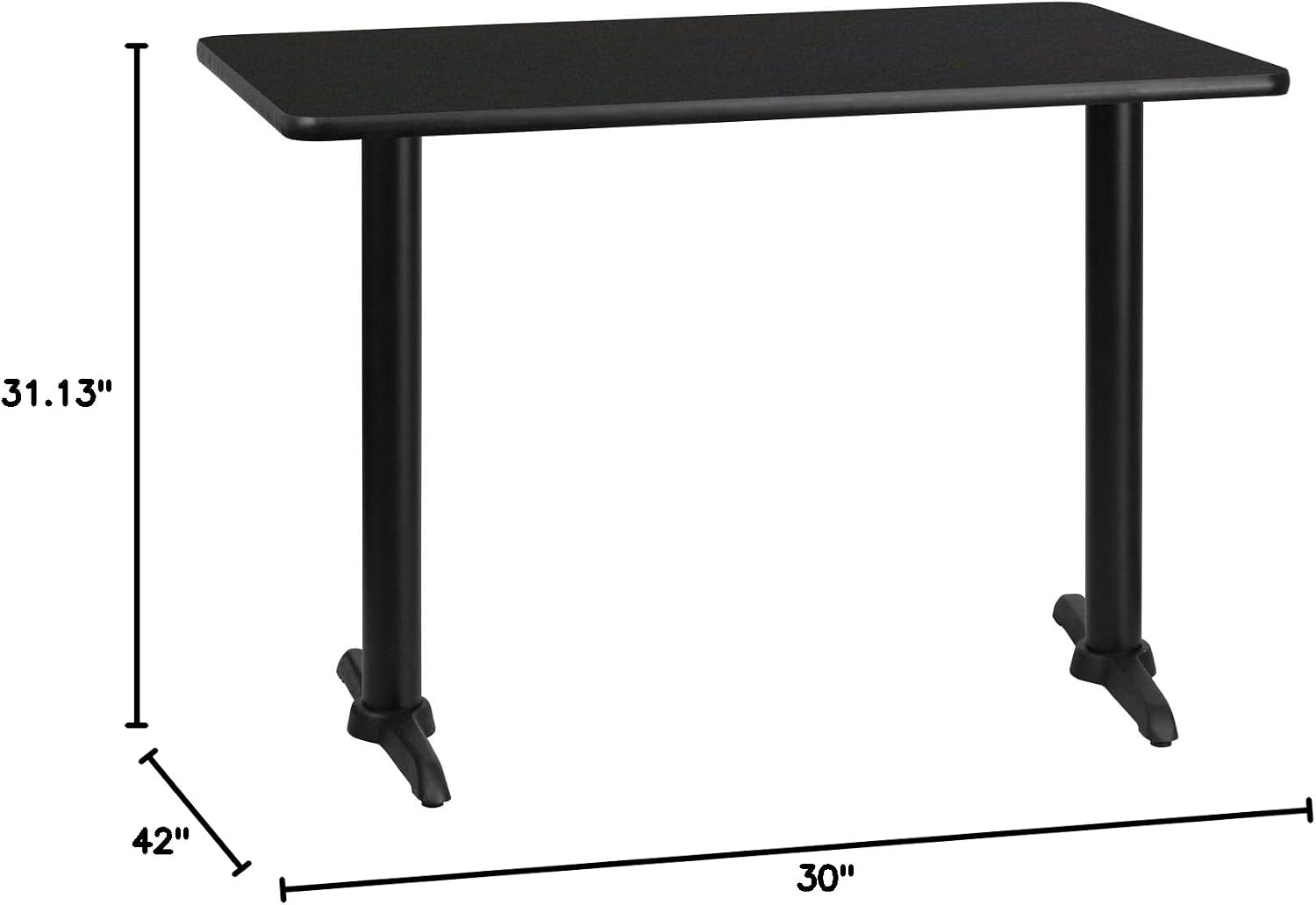 AUCT 12964 - $240 Flash Furniture Stiles 30' x 42' Rectangular Black Lami - Image 2
