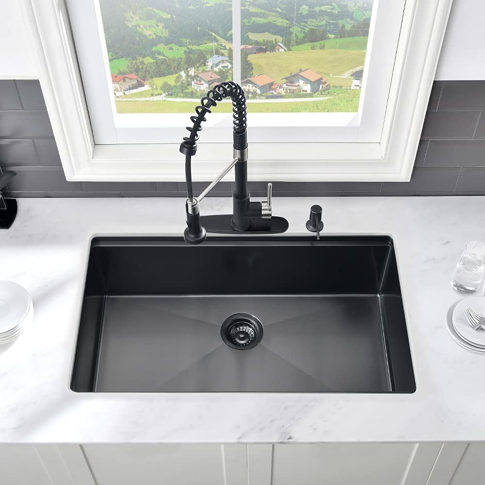 AUCT 14324 - $264 30 Black Kitchen Sink Undermount Workstation-VASOYO 30x - Image 4