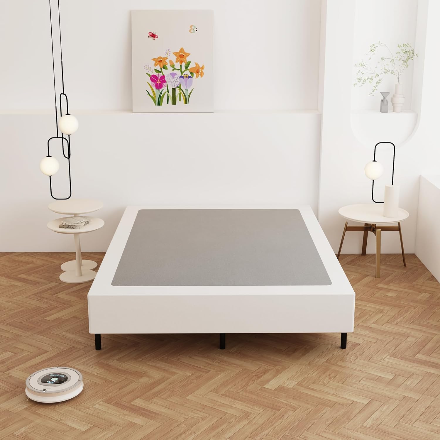 AUCT 14328 - $83 Maenizi 9 Inch Box Spring for Queen Bed, Heavy Duty Meta - Image 4