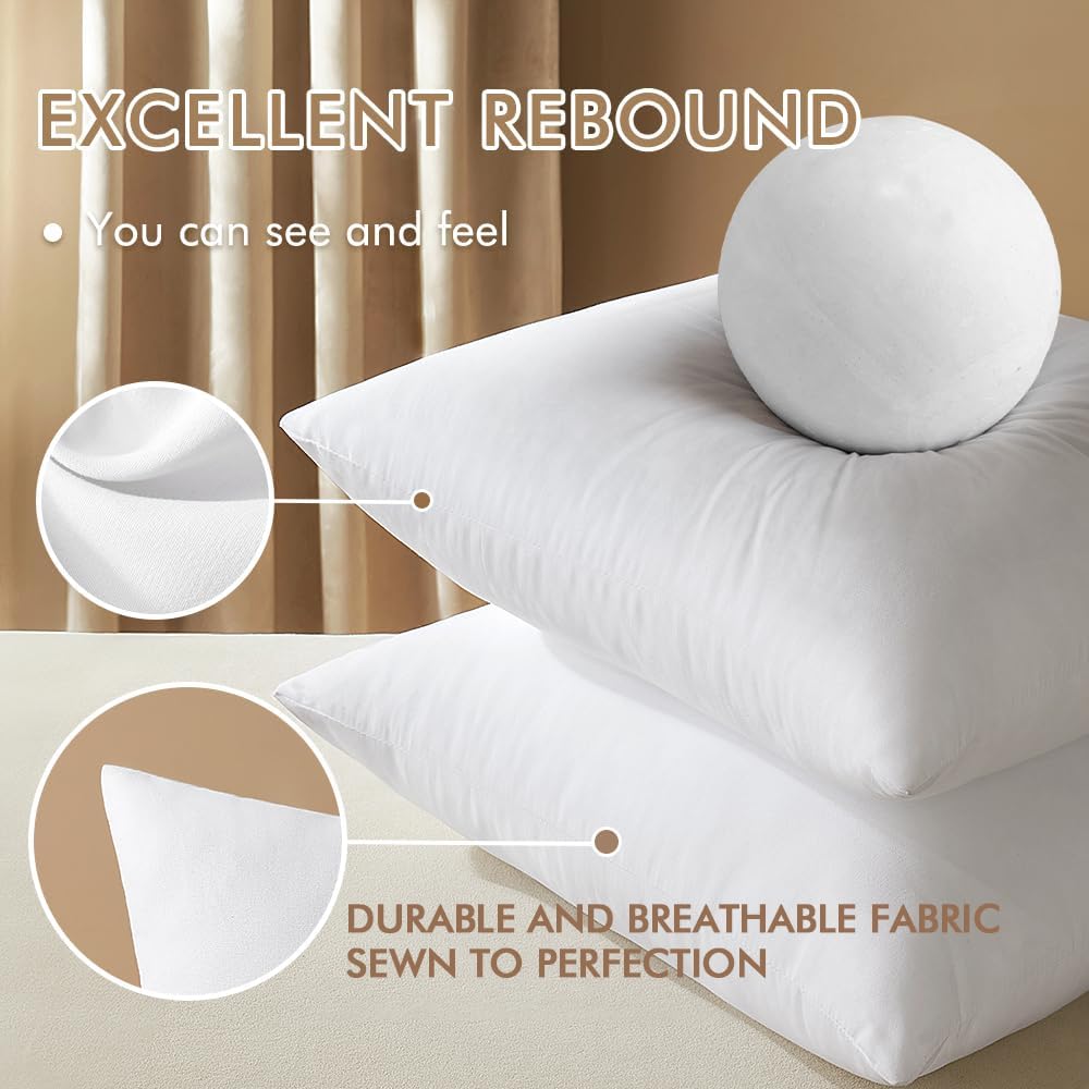 AUCT 13376 - MIULEE 18x18 Inches Pillow Inserts Pack of 2, Decorative Thr - Image 3