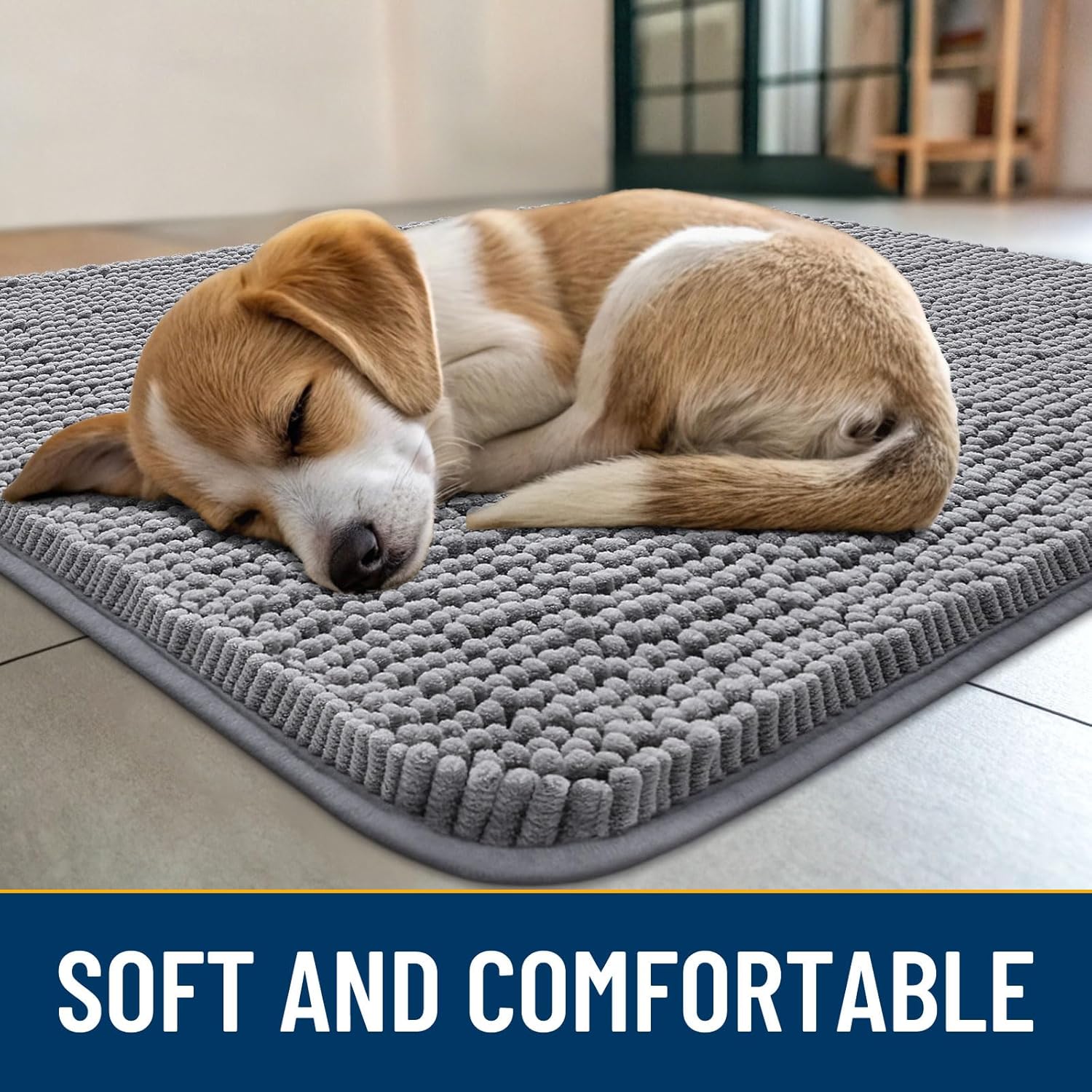 AUCT 14193 - Smiry Dog Door Mat for Muddy Paws 59x20, Absorbent Dirt Trap - Image 2