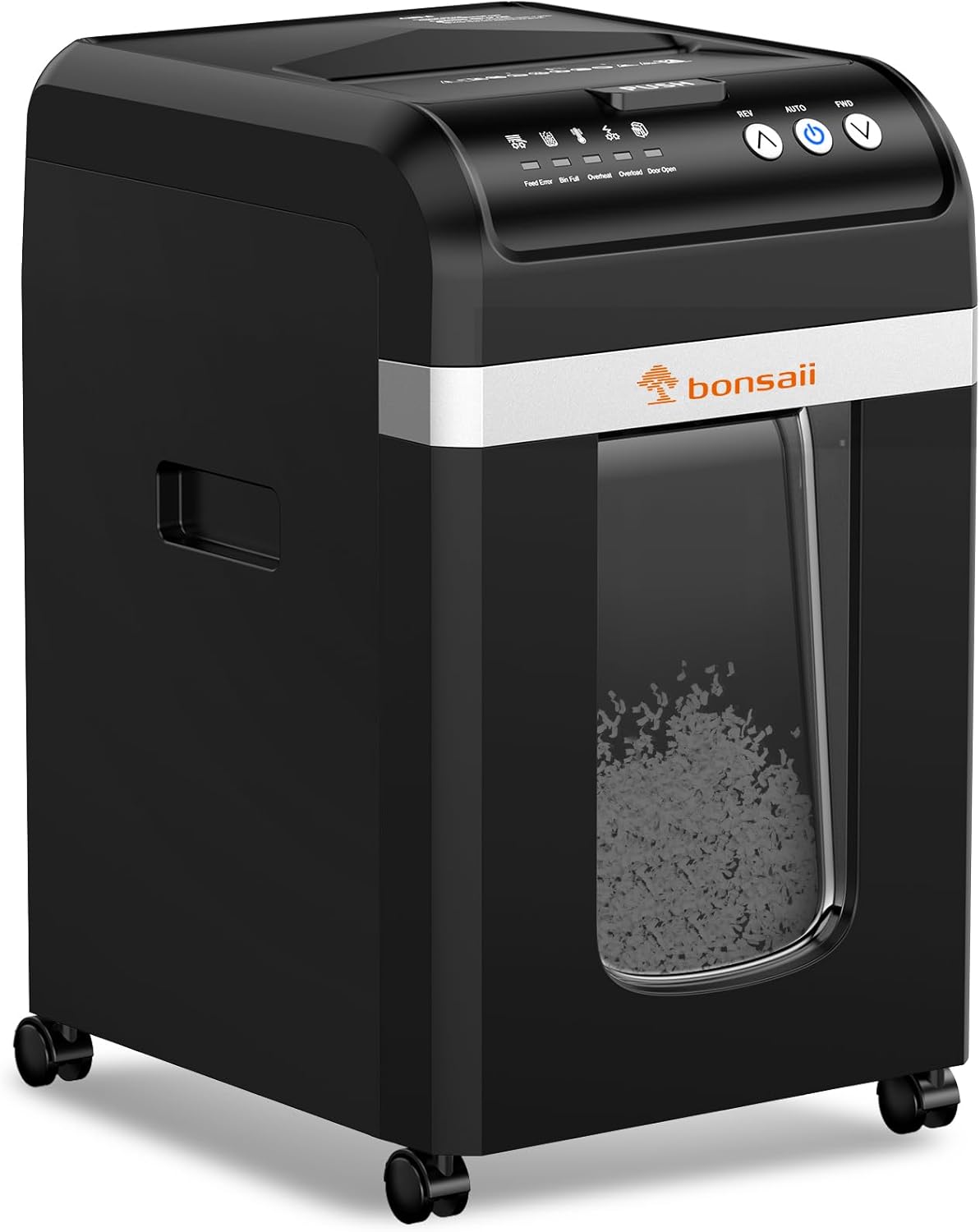AUCT 14199 - $255 Bonsaii 200-Sheet Auto Feed Paper Shredder, 60-Min Nons