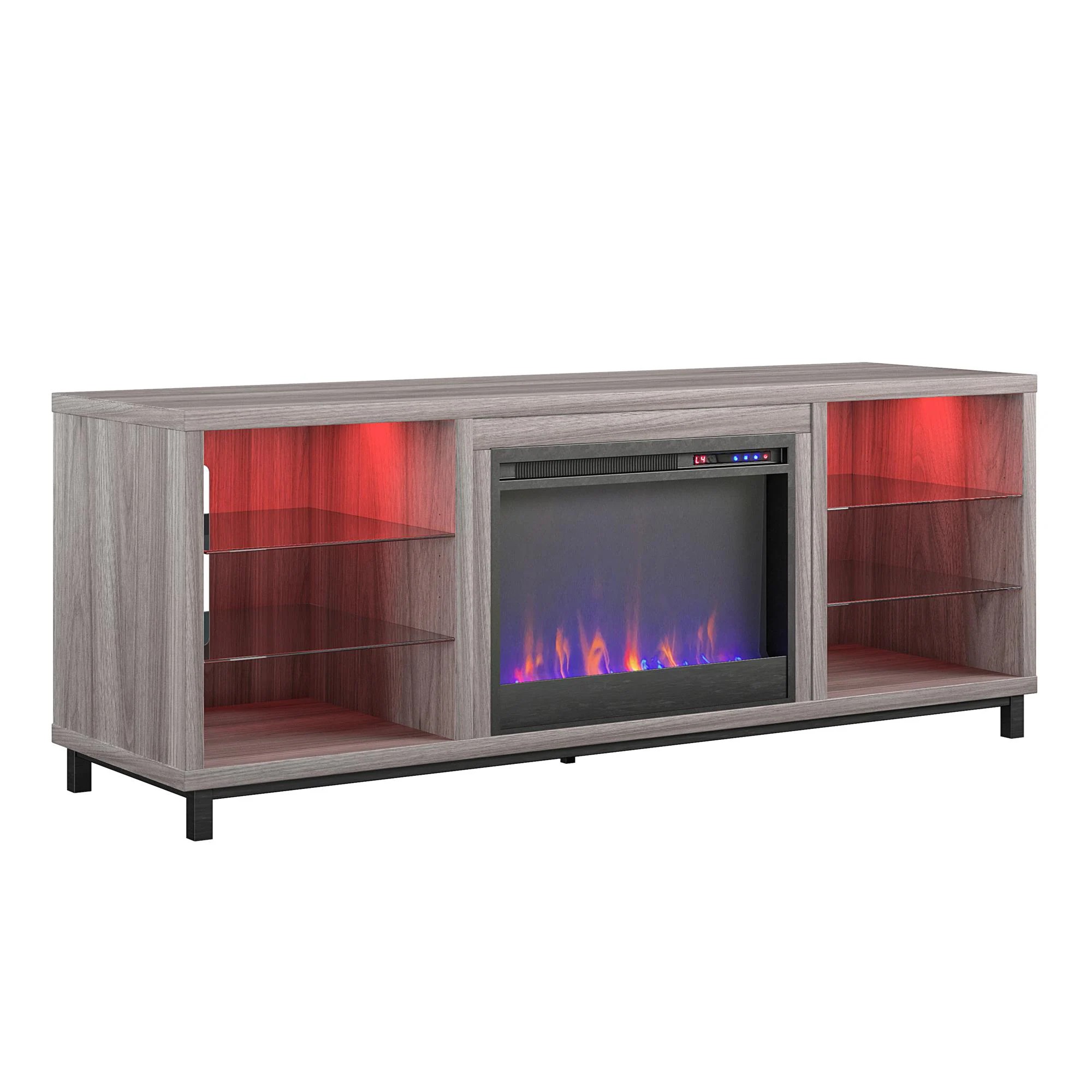 AUCT 12020 - $547 Ameriwood Home 64.75-in W Light Walnut TV Stand with Fa - Image 2
