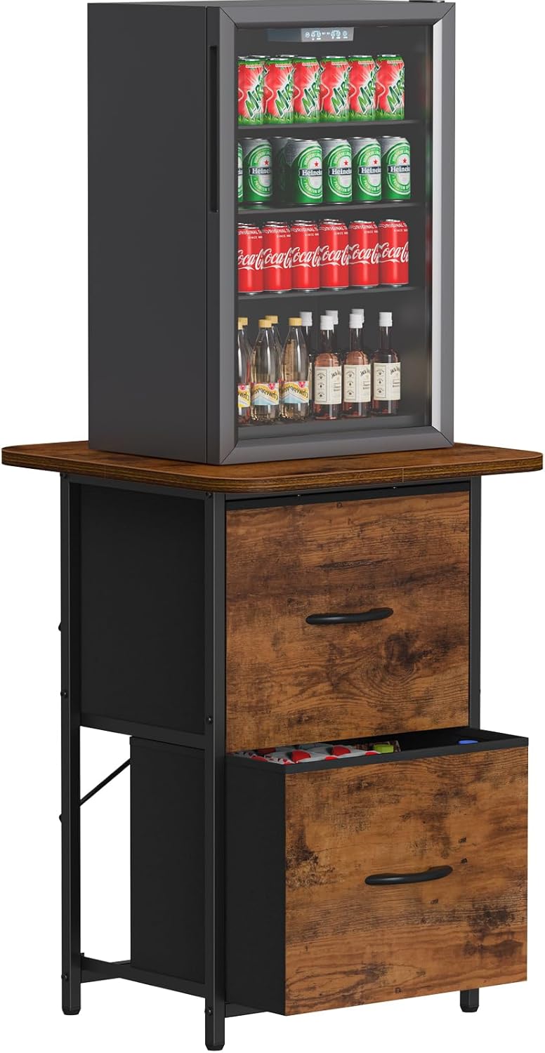 AUCT 12840 - Snughome Mini Fridge Stand with Storage, Mini Fridge Cabinet