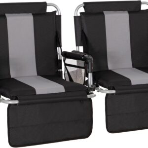 AUCT 14229 - $70 LET'S CAMP Folding Stadium Seat Bleacher Chair with Cup