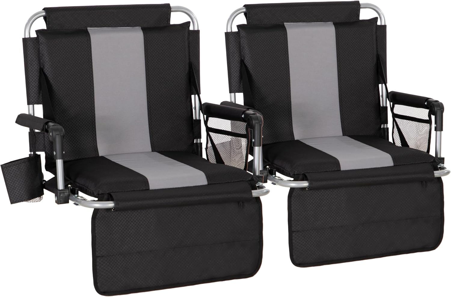 AUCT 14229 - $70 LET'S CAMP Folding Stadium Seat Bleacher Chair with Cup