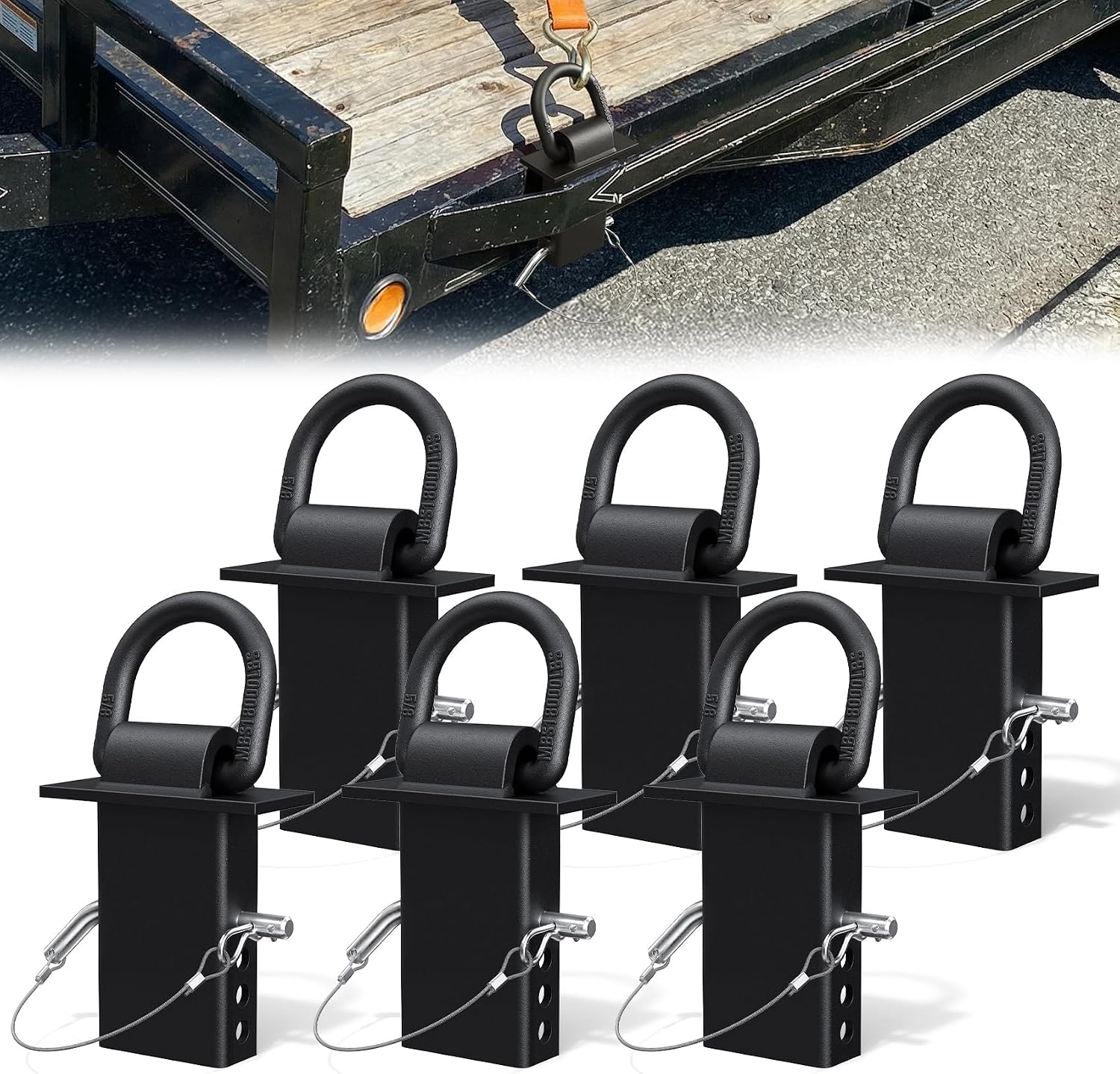 AUCT 14355 - Stake Pocket D Ring, 18000lbs D Rings Heavy Duty Stake Pocke