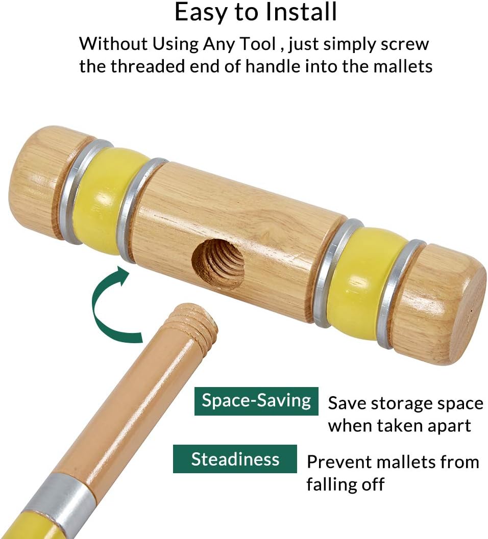 AUCT 12844 - ApudArmis Six Player Croquet Set with Premiun Rubber Wooden - Image 3