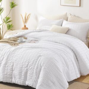 AUCT 12359 - AveLom Seersucker Queen Comforter Set (90x90 inches), 3 Piec