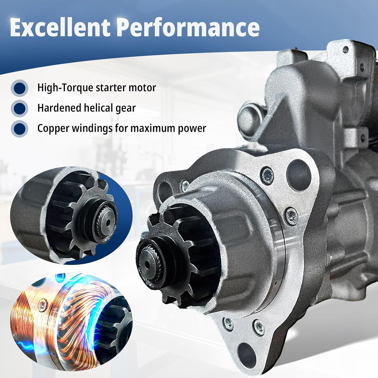 AUCT 14354 - $233 8200308 New 12V 39MT Truck Starter Motor Compatible wit - Image 4