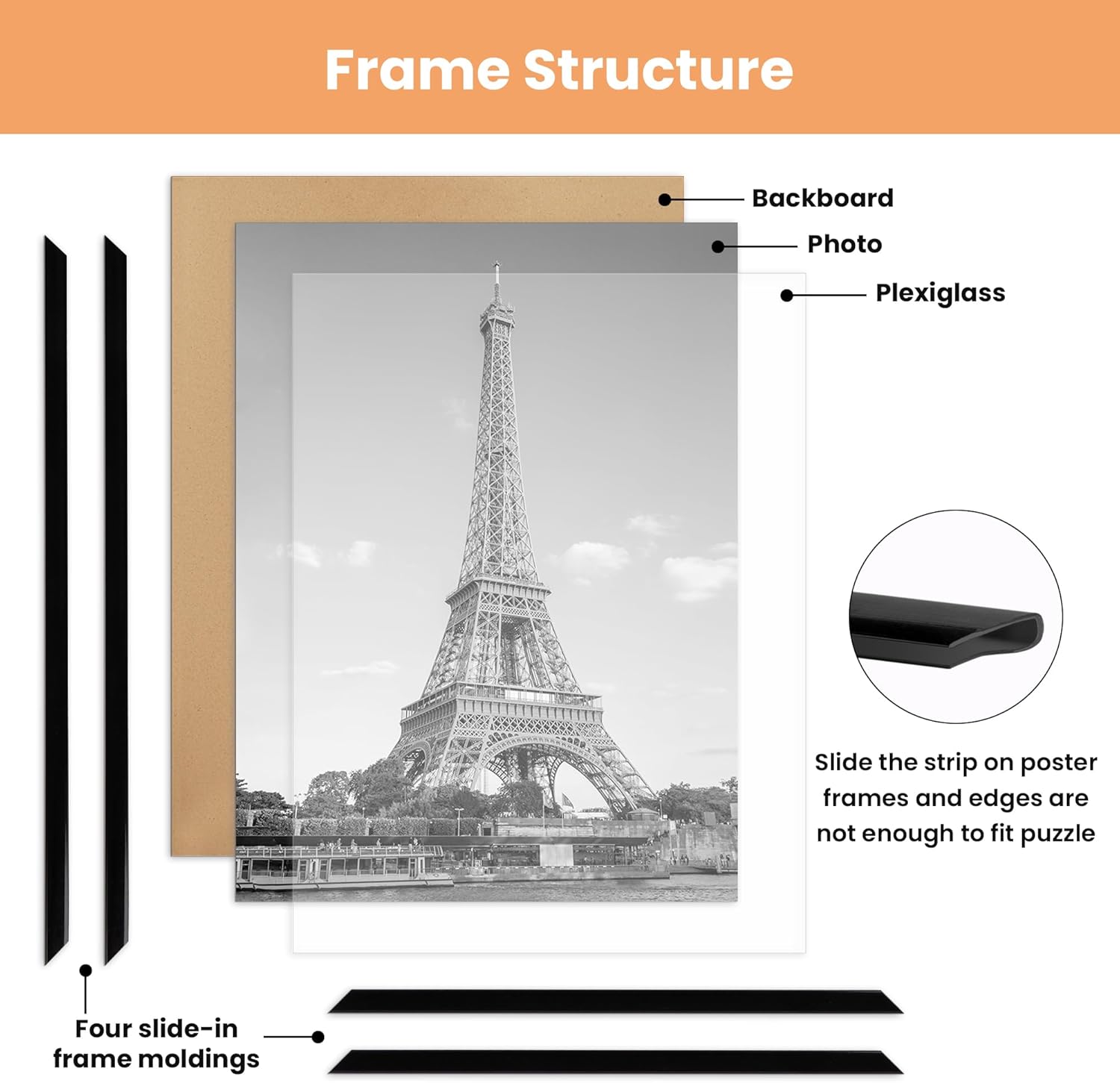 AUCT 14379mm - upsimples 22.375 x 34 Poster Frame Black 3 Pack, Scratch-Pro - Image 4