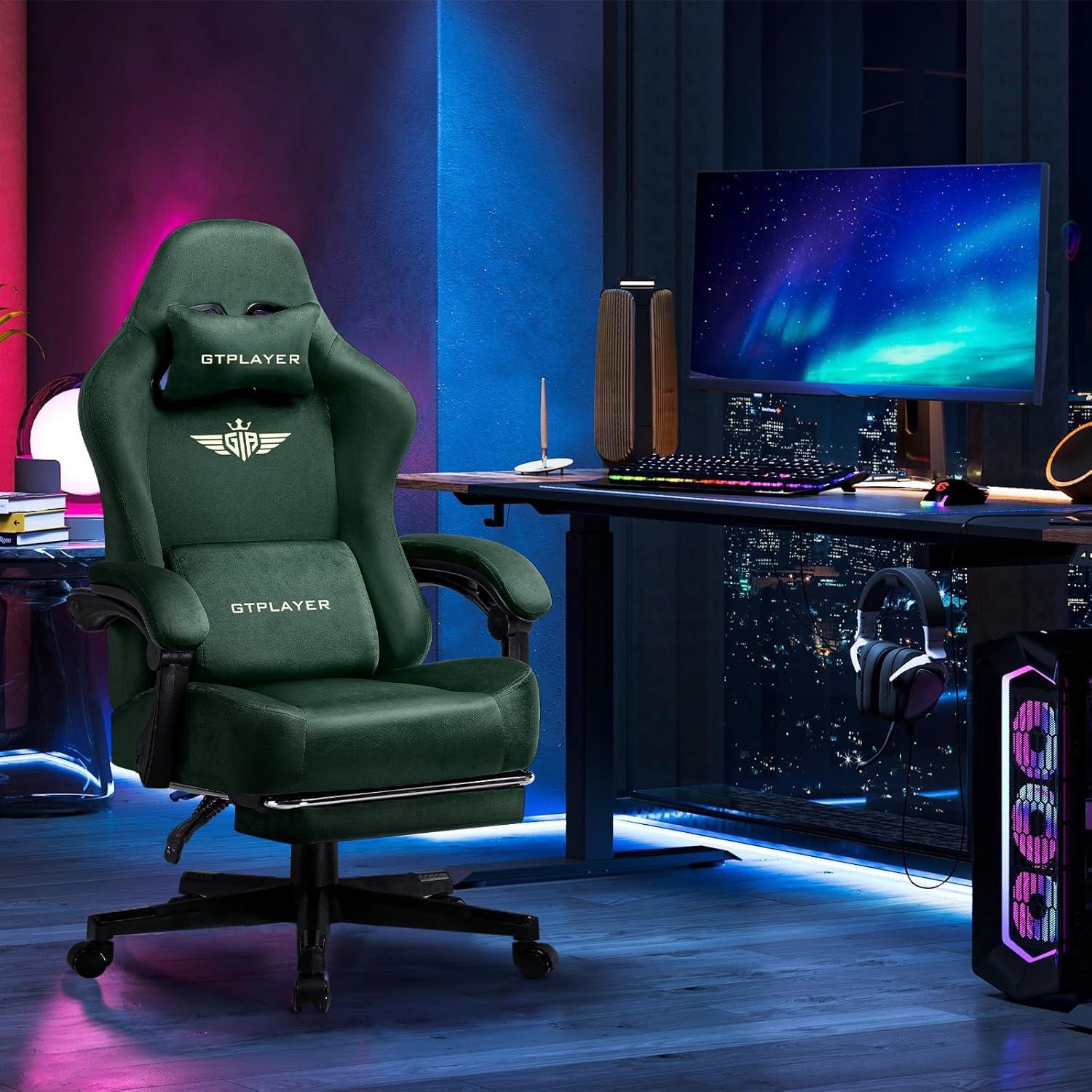 AUCT 12047 - $170 GTPLAYER Gaming Chair Fabric with Pocket Spring Cushion - Image 2