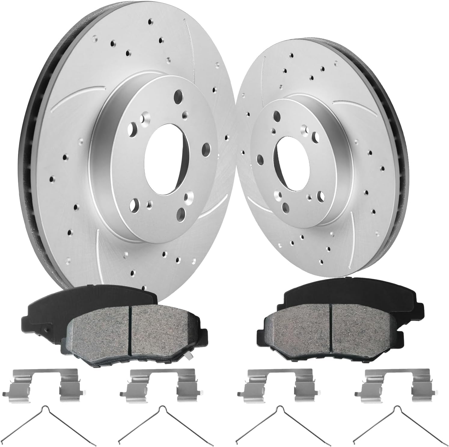 AUCT 14353 - $87 Anpulsero Front 11.1in 282mm Geomet Coated Rotors Kit Fo