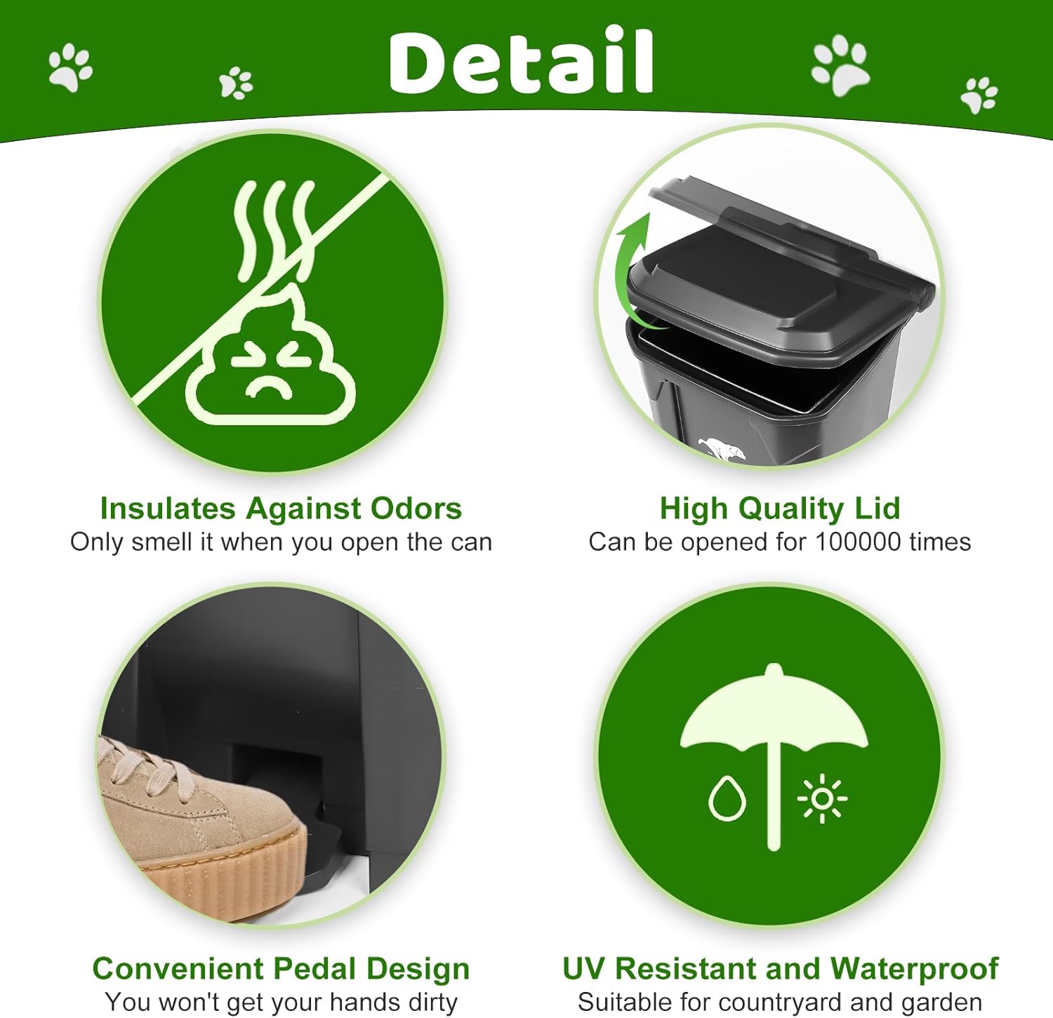 AUCT 12139 - $55 Dog Poop Trash Can Outside, 20L/5Gallon Pedal and Remova - Image 3