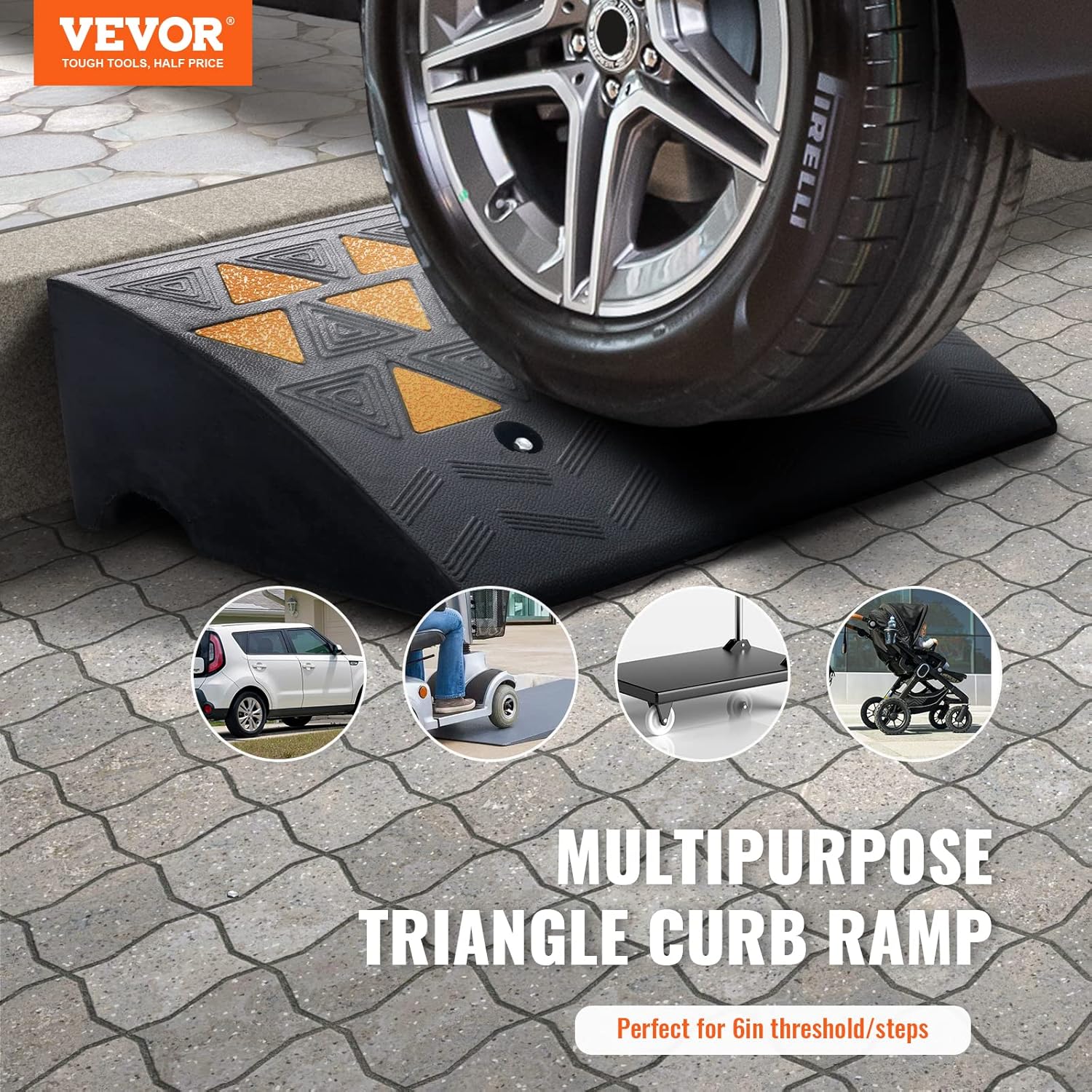 AUCT 12332 - VEVOR Rubber Curb Ramp 6' Rise Height Sidewalk Threshold Ram - Image 2