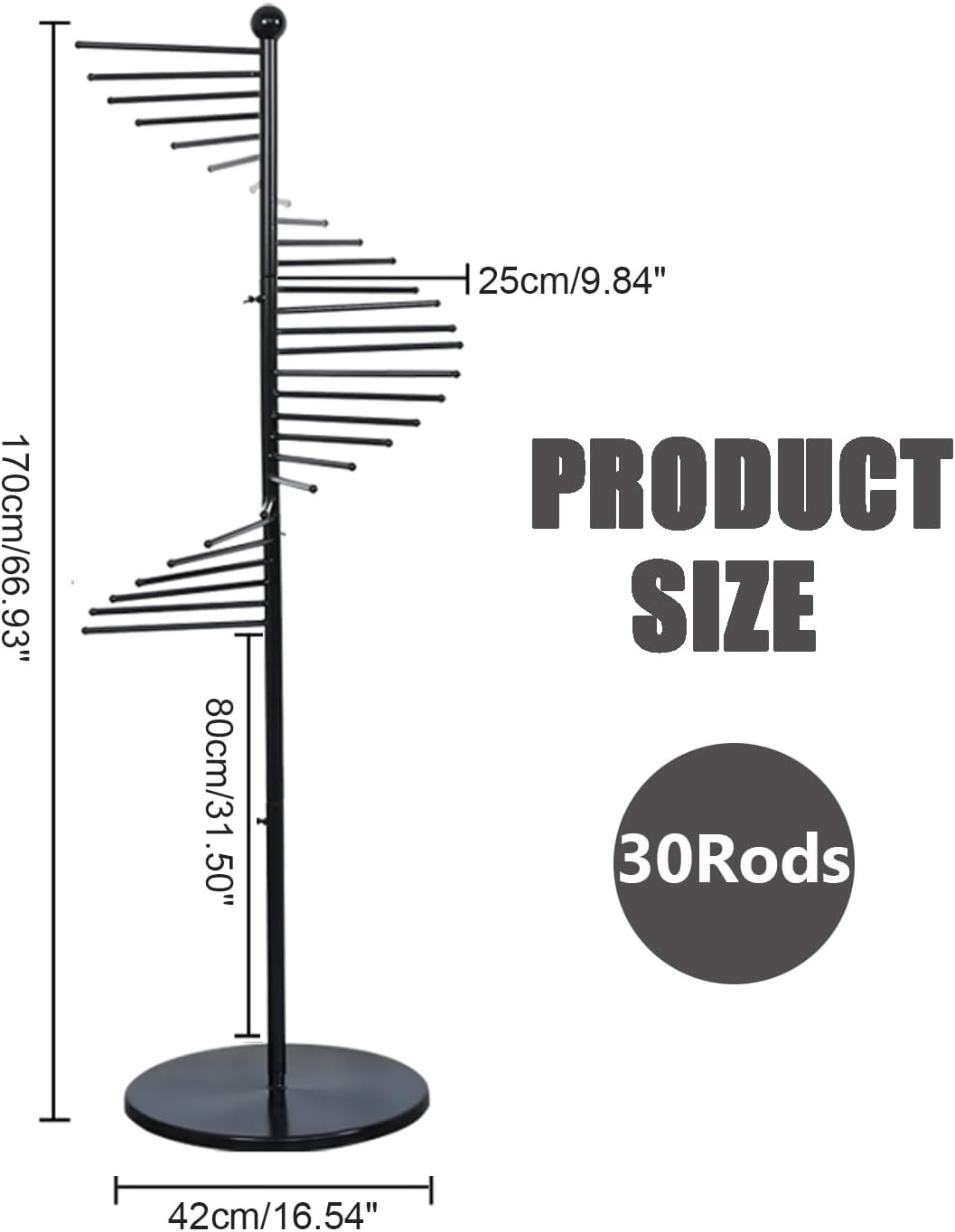 AUCT 13305 - $95 Freestanding Scarf Display Rack, Metal Scarf Racks, Spir - Image 3