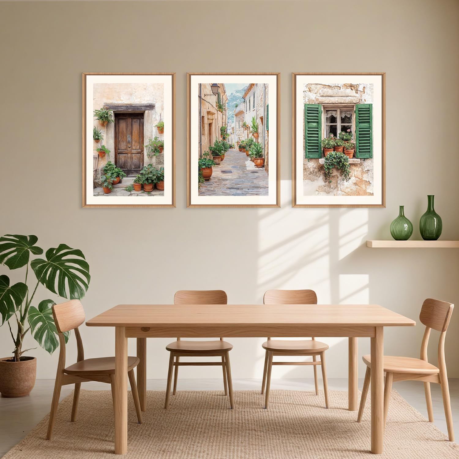 AUCT 14325 - $63 BICERE Large Vintage Italy City Framed Canvas Wall Art,N - Image 3