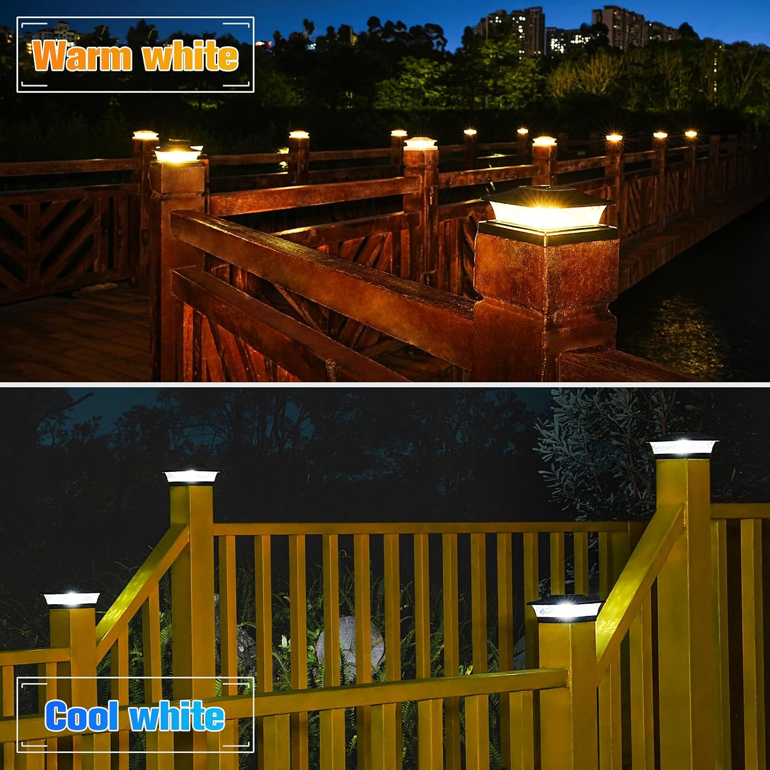 AUCT 13252 - $81 VOLISUN Solar Post Cap Lights Outdoor 4x4/6x6 Wooden/Vin - Image 3
