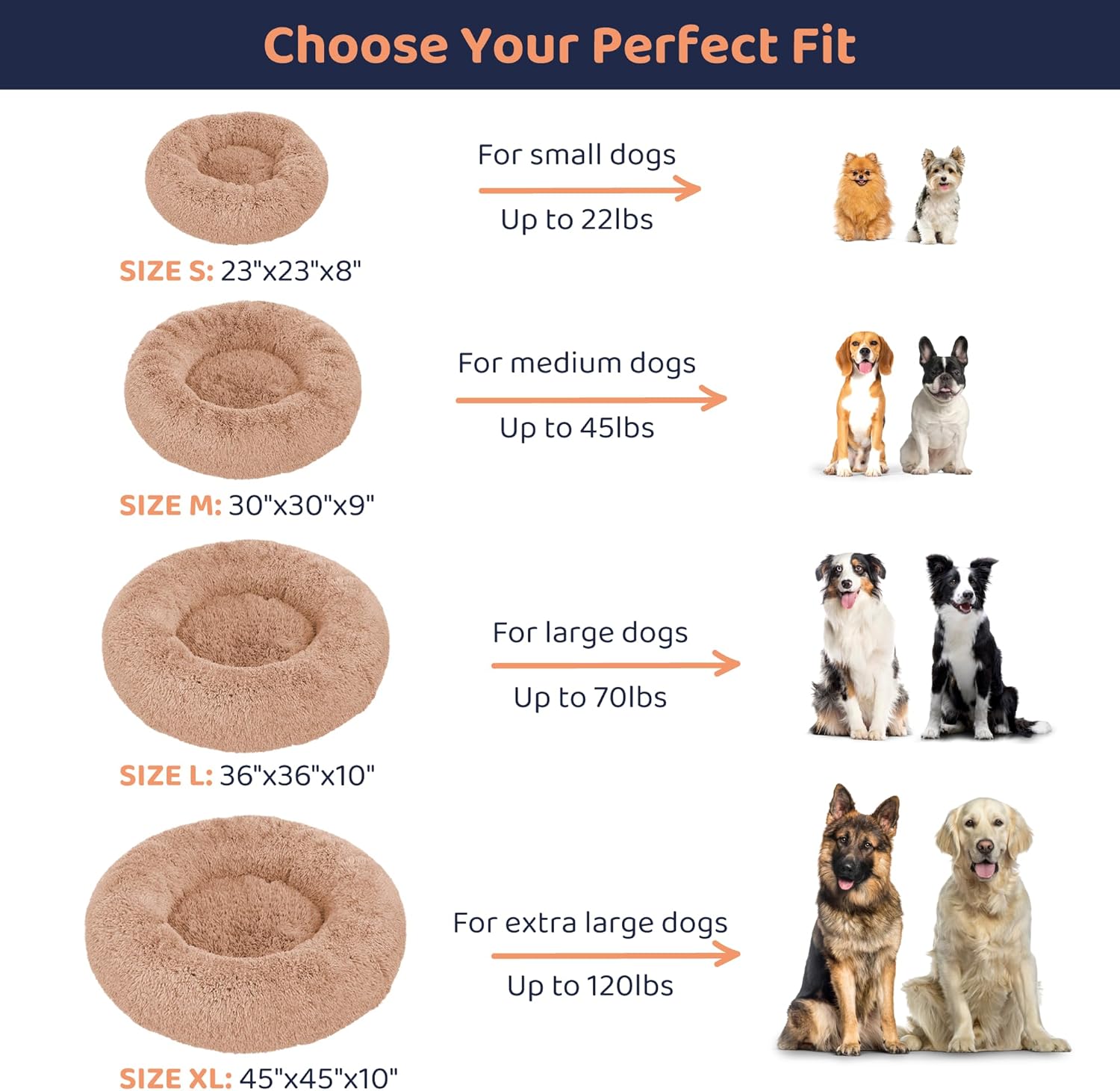 AUCT 14067 - Donut Dog Bed - Premium Comfort for Anxiety Relief - Fluffy - Image 3