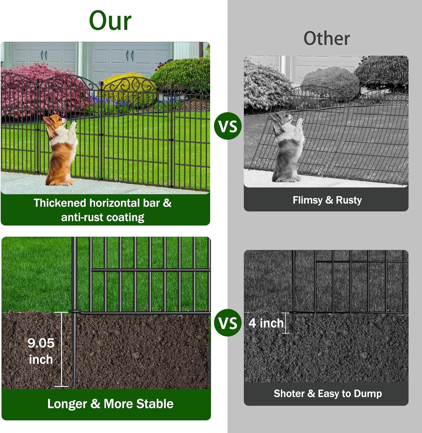AUCT 14204 - $70 No Dig Decorative Garden Fence 6 Panel - 30in H x 11.4 f - Image 3