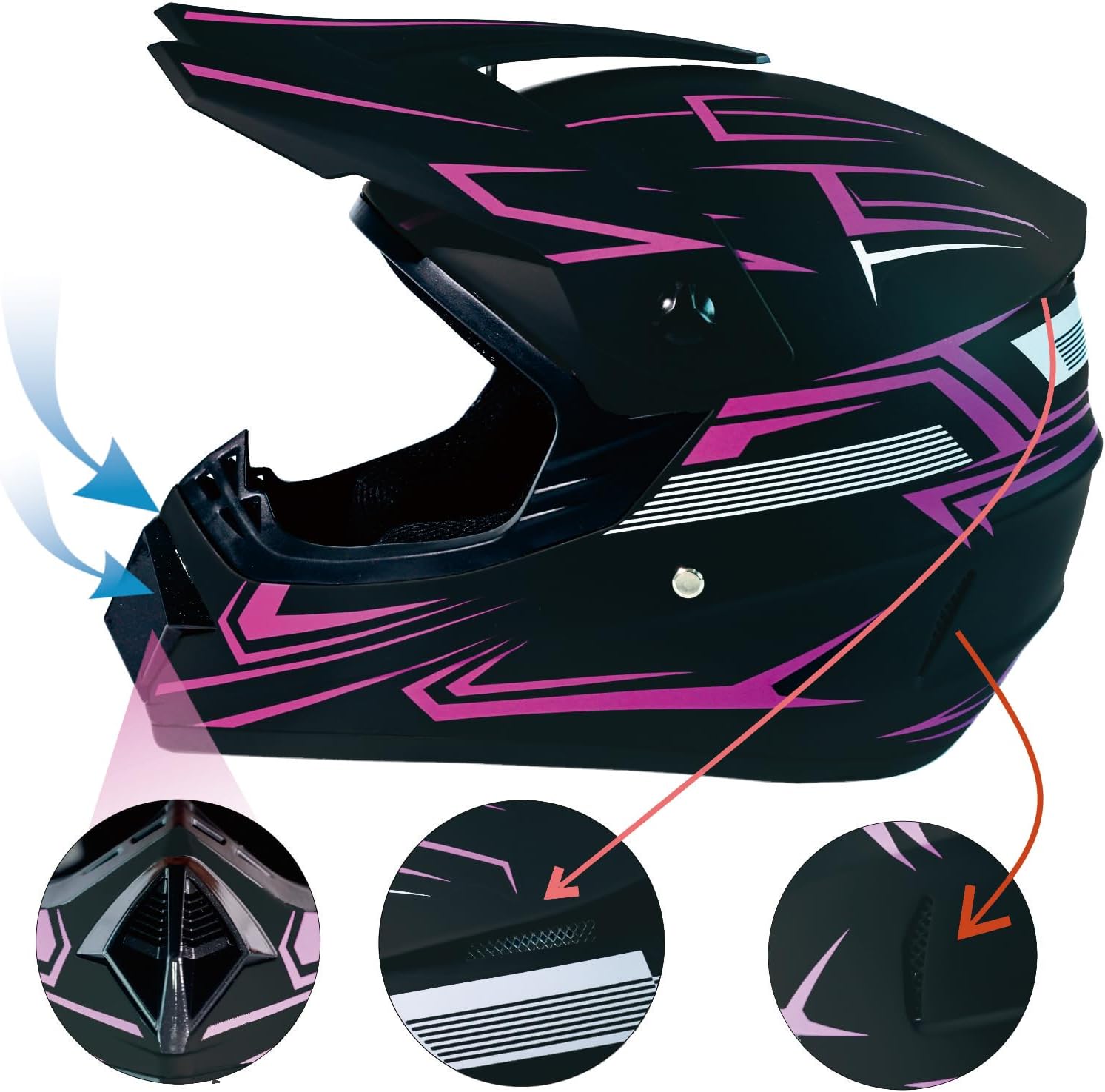 AUCT 14342 - $51 Dirt Bike Helmet Motocross ATV Motorcycle Full Face Off- - Image 4