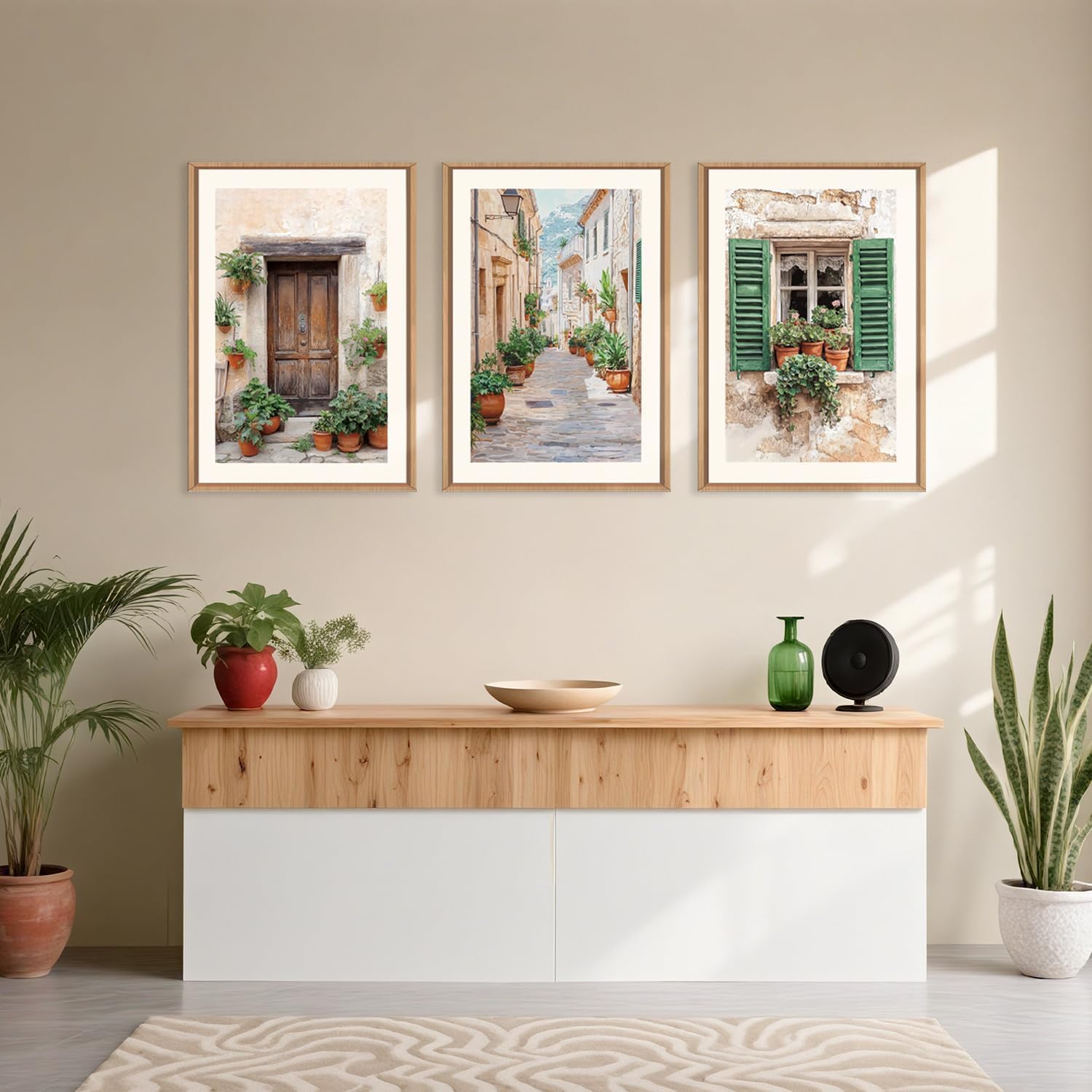AUCT 14325 - $63 BICERE Large Vintage Italy City Framed Canvas Wall Art,N - Image 4