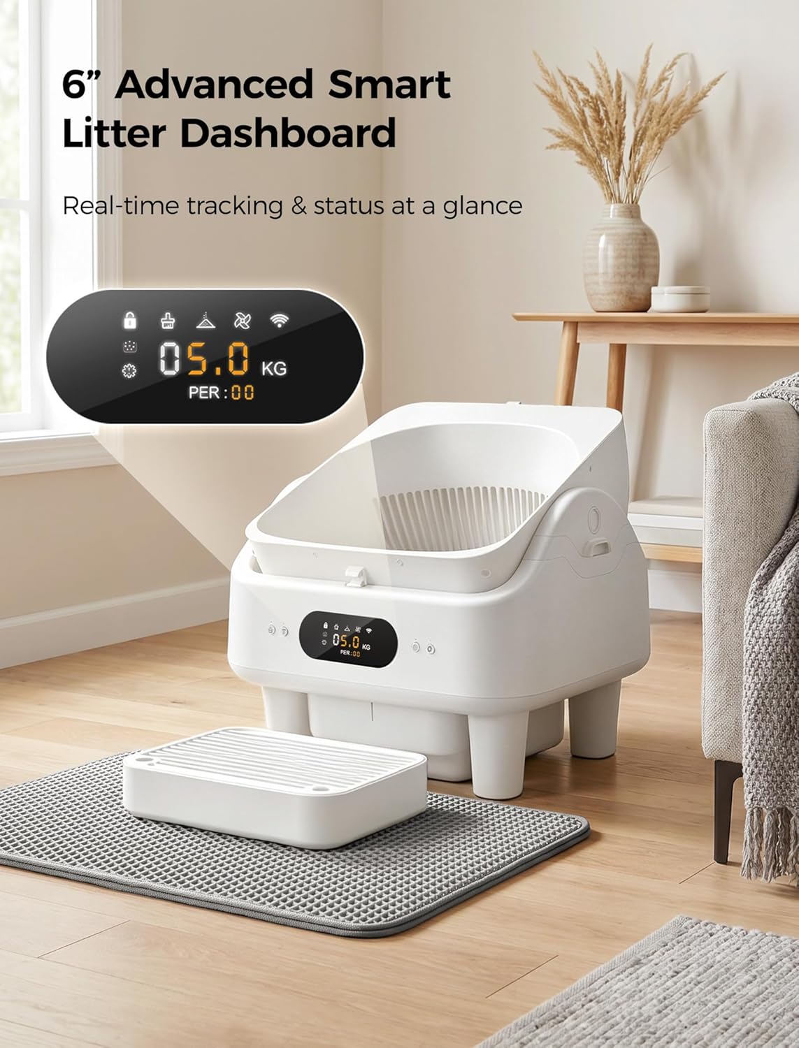 AUCT 12097 - $300 Automatic Litter Box, Cypcat Smart Self Cleaning Cat Li - Image 4