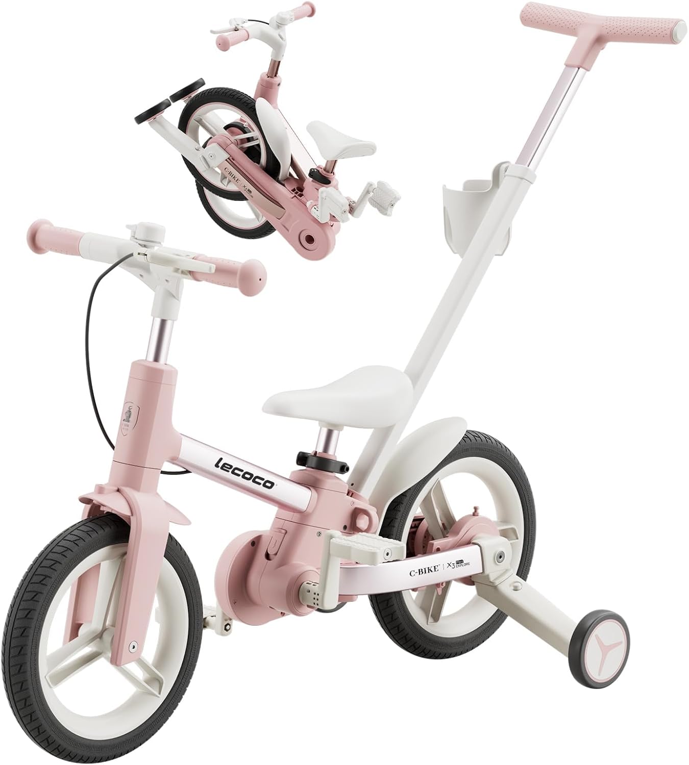 AUCT 12078 - $120 lecoco Upgraded Toddler Bike with Push Handle 6 in 1 fo